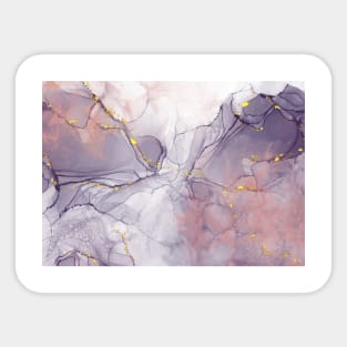 Violet and Gold Marble Sticker